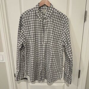 J. Crew Men's Black and White Plaid Shirt